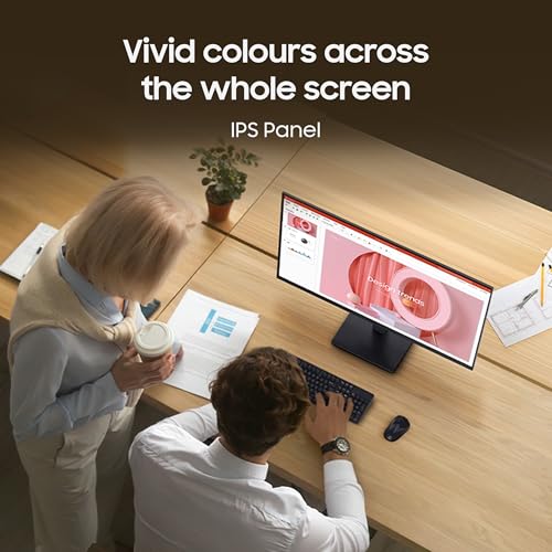 Samsung 24" (60.5 cm) S3 Flat Monitor|Super Slim Borderless Design|IPS Panel|FHD 1920 x 1080|100 Hz|5 ms|Ports-HDMI,VGA|Game Mode|Eye Saver Mode||Wall Mountable|LS24D300GAWXXL|Black - Image 4