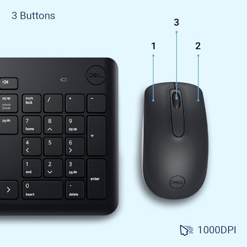 Dell KM3322W Wireless USB Keyboard and Mouse Combo, Anti-Fade & Spill-Resistant Keys, up to 36 Month Battery Life, 3Y Advance Exchange Warranty - Black - Image 5