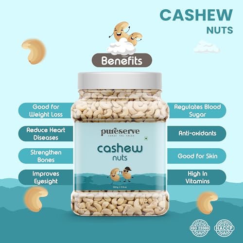 Pureserve Premium Whole Cashews 500g - Super Crunchy & Naturally Sweet | Rich in Protein & Healthy Fats | Ideal for Snacking, Cooking & Gifting | Vegan & Gluten-Free - Image 3