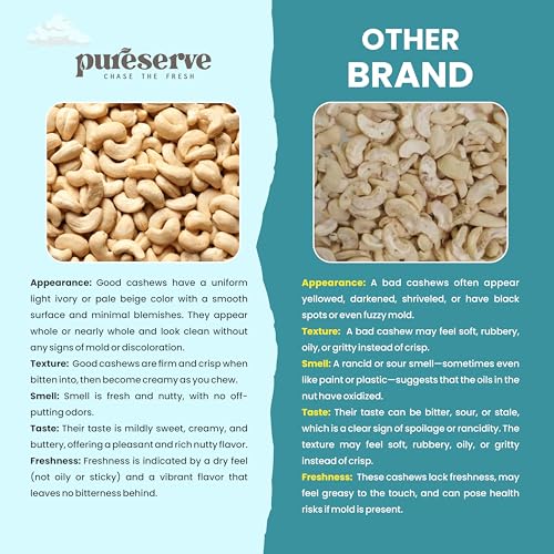 Pureserve Premium Whole Cashews 500g - Super Crunchy & Naturally Sweet | Rich in Protein & Healthy Fats | Ideal for Snacking, Cooking & Gifting | Vegan & Gluten-Free - Image 5