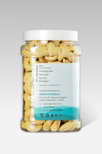 Pureserve Premium Whole Cashews 500g - Super Crunchy & Naturally Sweet | Rich in Protein & Healthy Fats | Ideal for Snacking, Cooking & Gifting | Vegan & Gluten-Free - Image 7