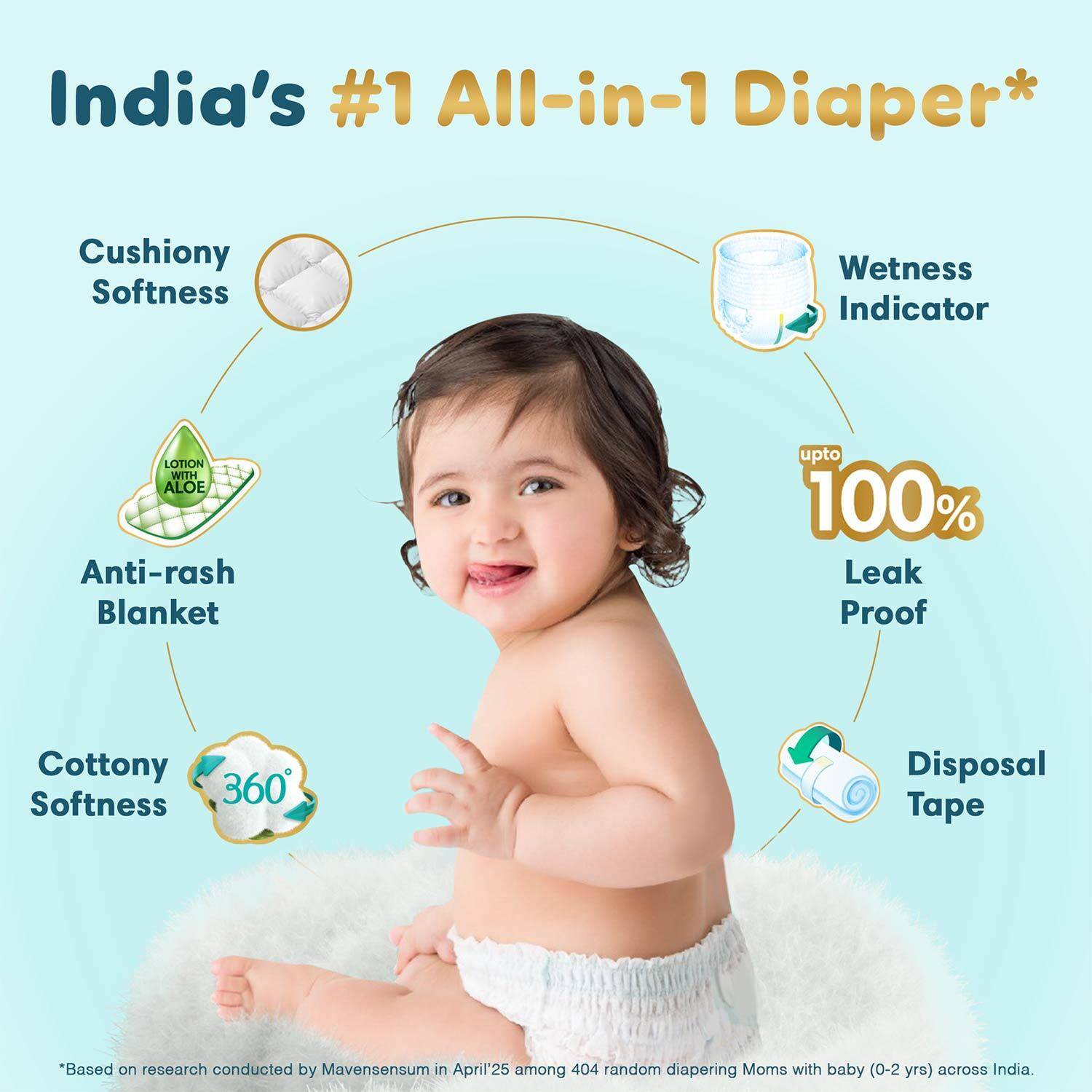Pampers Pampers Premium Care Pants with 360 Cottony Softness - New Born - Image 3