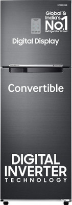 Samsung 256 L Frost Free Double Door 3 Star Convertible Refrigerator with Digital Inverter and Display(Luxe Black, RT30C3733BX/HL) - Image 2