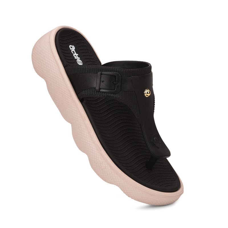 ACTION Women’s Thong Flip-Flops | Comfortable, Stylish Footwear for Everyday Use | Lightweight, Cushioned Footbed, Non-Slip Sole | Perfect for Summer, Beach, and Casual Wear