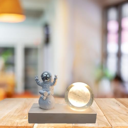 One94Store 3D Crystal Moon Lamp – Engraved LED Light with Astronaut, USB-Powered Table Lamp, Wooden Base, Romantic Home & Office Décor, Bedroom, Anniversary, Birthday Gift (Warm White) - Image 4