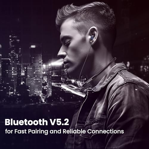 HAMMER Splendor in Ear Bluetooth Neckband with Magnetic Earbuds, Deep Bass, Built-in Mic, Upto 30 Hrs Playtime, BT 5.4, Type-C Charging Port (Black) - Image 7