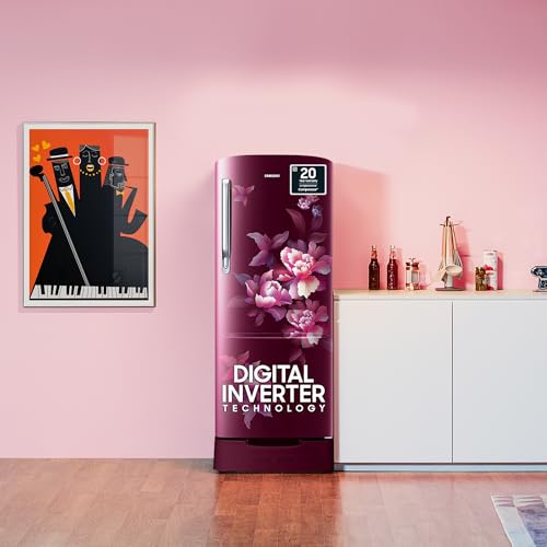 Samsung 183 L, 5 Star, Digital Inverter, Direct-Cool Single Door Refrigerator (RR20D2825HN/NL, Himalaya Poppy Red, Base Stand Drawer) - Image 6