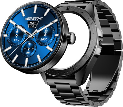 boAt Enigma Switch w/ Switchable Case, 1.39" HD Display, BT Calling & Premium Design Smartwatch(Steel Black Strap, One Size) - Image 2