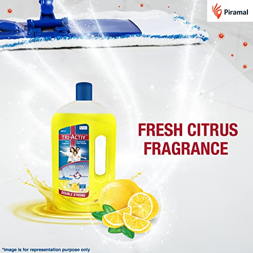 Tri-Activ Double Strong Disinfectant Floor Cleaner | Half Cap Only | 10X Cleaning with 99.9% Germ kill | Citrus Fragrance - Pack of 2 (1000ml x 2 Units) - Image 6