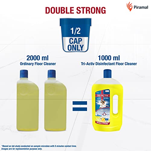 Tri-Activ Double Strong Disinfectant Floor Cleaner | Half Cap Only | 10X Cleaning with 99.9% Germ kill | Citrus Fragrance - Pack of 2 (1000ml x 2 Units) - Image 7