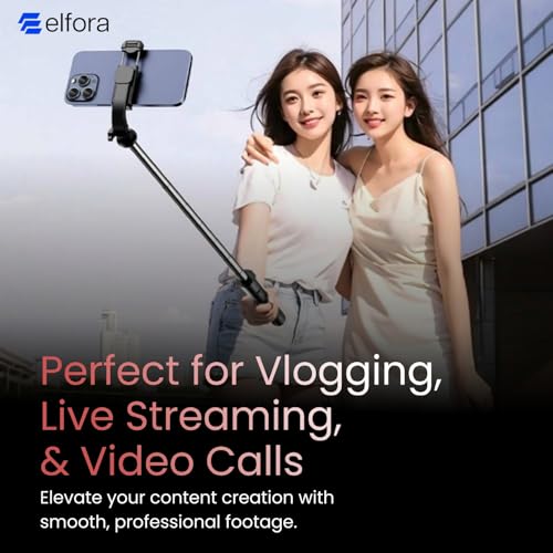 Elfora Bluetooth Selfie Stick Tripod Stand with 360 Degree Adjustable Compatible for iPhone and Android Smartphones, Perfect for Capturing Stunning Photos, Vlog and Photoshoot 90cm (Black) - Image 4