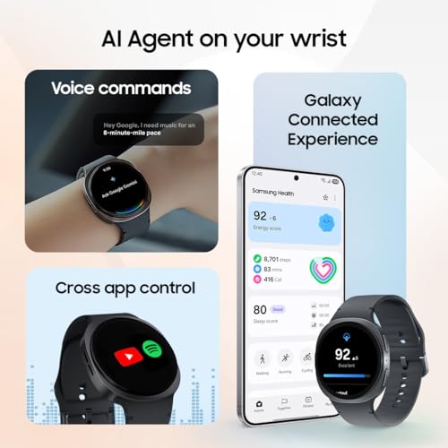 Samsung Galaxy Watch8 (40mm, Bluetooth, Graphite) with 3nm Processor | Dual GPS | Sapphire Glass & Armor Aluminum | 5ATM & IP68 | BP, ECG, IHRN & Vascular Load Monitoring | Anti-oxidant Index - Image 3