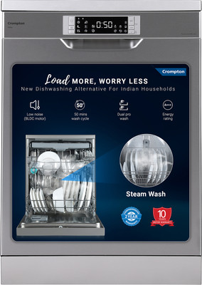 Crompton FS-DWVOV13PS-INX Free Standing 13 Place Settings Dishwasher - Image 2