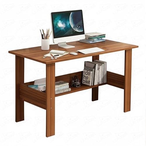 Lukzer Engineered Wood Computer Desk with One Tier Shelves | ST-004/Oak Brown | Laptop Study Table for Office Home Workstation Writing Modern Desk (90 x 50 x 75 cm) - Image 5
