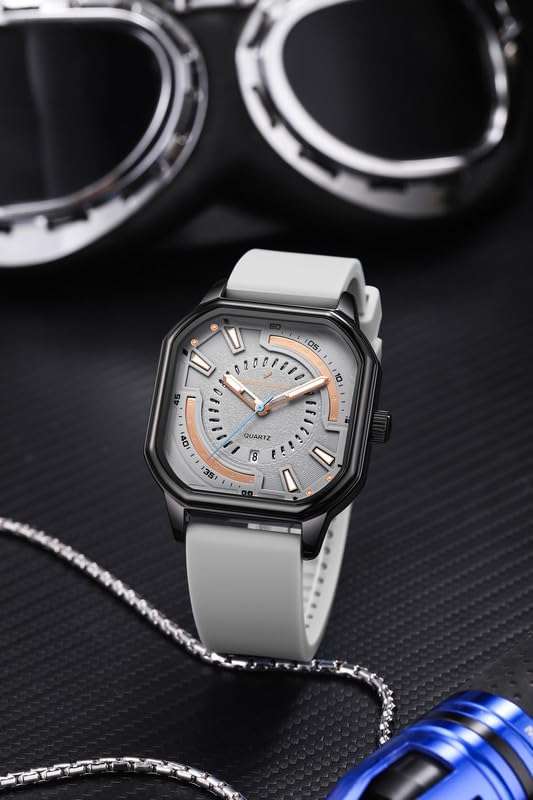 Daniel Hechter Paris Rivoli Collection Modern Analog Watch for Men with Octagon Dial and Silicon Band-DHM1003 - Image 4