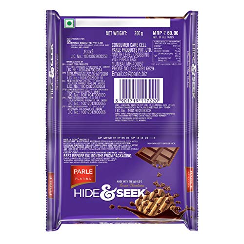Parle Hide and Seek Chocolate Chip Cookies, 200g - Image 5