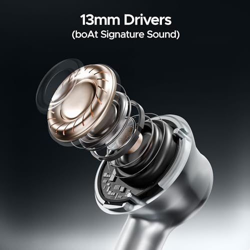 Boat Airdopes 141 Pro Buds, 13mm Drivers, Metallic Finish, 60HRS Battery, 4Mics ENx, Fast Charge, IPX5, v5.3 Bluetooth TWS in Ear Earbuds Wireless Earphones with mic (Surfer Silver) - Image 6