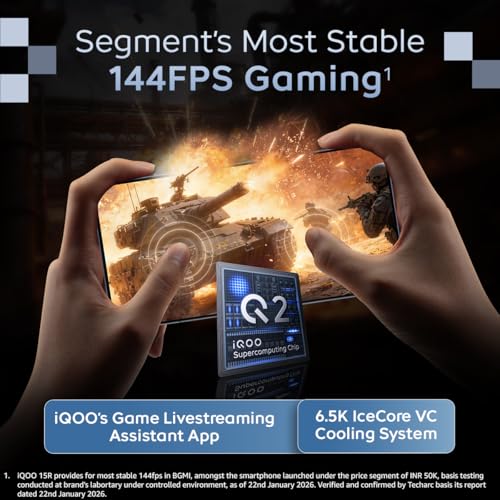 iQOO 15R (Triumph Silver, 8GB RAM, 256GB Storage) | Snapdragon® 8 Gen 5 Processor | India’s Slimmest Smartphone in 7600mAh Battery* | Segment's Most Stable 144FPS Gaming* - Image 5