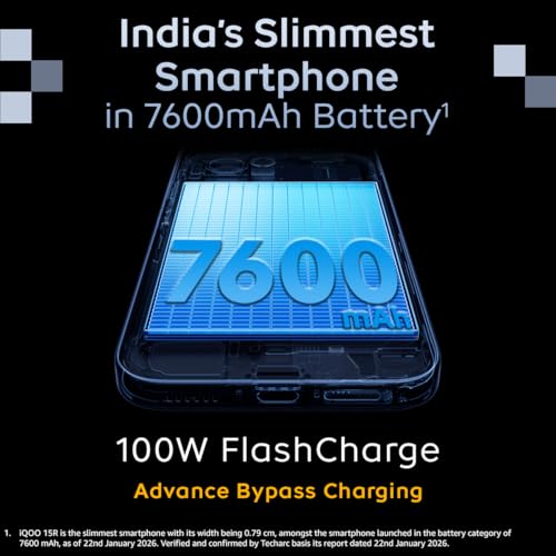 iQOO 15R (Triumph Silver, 8GB RAM, 256GB Storage) | Snapdragon® 8 Gen 5 Processor | India’s Slimmest Smartphone in 7600mAh Battery* | Segment's Most Stable 144FPS Gaming* - Image 7