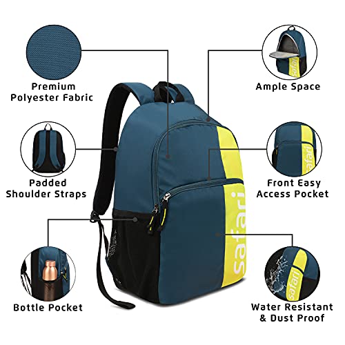 Safari Spartan 21 Ltrs Water Resistant Backpack - Teal, S (SPARTAN19CBTEA) - Image 2