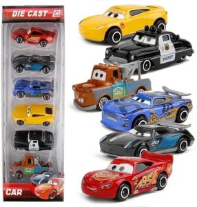 Galaxy Hi-Tech Mini Metal Die Cast Car Toy Vehicle Play Set, Free Wheel High Speed Unbreakable, Small Racing Movie Vehicle Car for Exciting Playtime Adventures for Kid, Multicolor, Set of 6