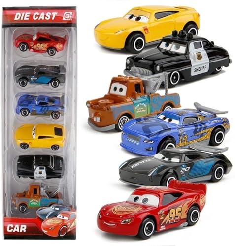 Galaxy Hi-Tech Mini Metal Die Cast Car Toy Vehicle Play Set, Free Wheel High Speed Unbreakable, Small Racing Movie Vehicle Car for Exciting Playtime Adventures for Kid, Multicolor, Set of 6
