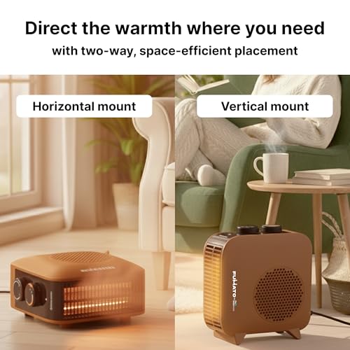 The Better Home Fumato 2000 W Room Heater (Fan-Blower) | Portable Heater for Bedroom & Home | Dual Placement Vertical/Horizontal | Thermal Cut-Out + Fuse Safety | Brown | 1-Year Warranty - Image 7
