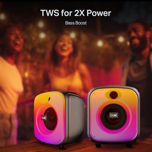 Boat 2025 Launch, PartyPal 65 Pro, 42W Signature Sound, Wireless Karaoke Mic, 8H Battery,RGB LEDs, TWS, Bass Boost, Multi Port, Bluetooth Speaker, Wireless Speaker, Portable Speaker (Premium Black) - Image 6