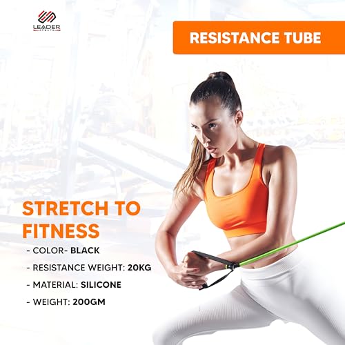 Resistance Tube with Foam Handles, Door Anchor for Exercise & Stretching - Ideal for Home & Gym Workouts - Multi Resistance - Image 3