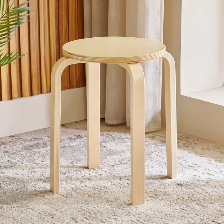 Home Centre Paulo Solid Wood Stool - Brown