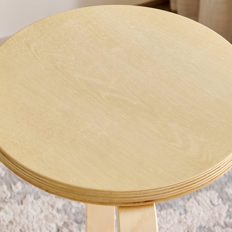 Home Centre Paulo Solid Wood Stool - Brown - Image 5