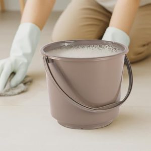 Heart Home Bucket | Plastic Bucket for Mopping | Bucket for Cleaning | Storage Container Bucket | Water Storage Bucket | Bathroom Bucket | Plain Bucket | 5 LTR | Brown