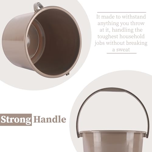 Heart Home Bucket | Plastic Bucket for Mopping | Bucket for Cleaning | Storage Container Bucket | Water Storage Bucket | Bathroom Bucket | Plain Bucket | 5 LTR | Brown - Image 5