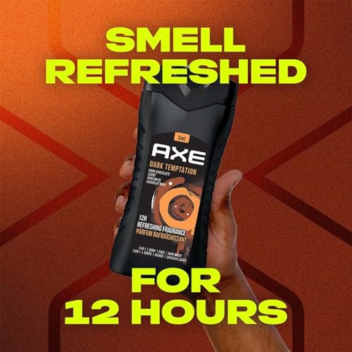 Axe Dark Temptation 3 In 1 Body, Face & Hair Wash for Men, Long-Lasting Refreshing Dark Chocolate Fragrance Natural Origin Ingredients, Removes Odor & Bacteria, Dermatologically Tested, 400ml - Image 3