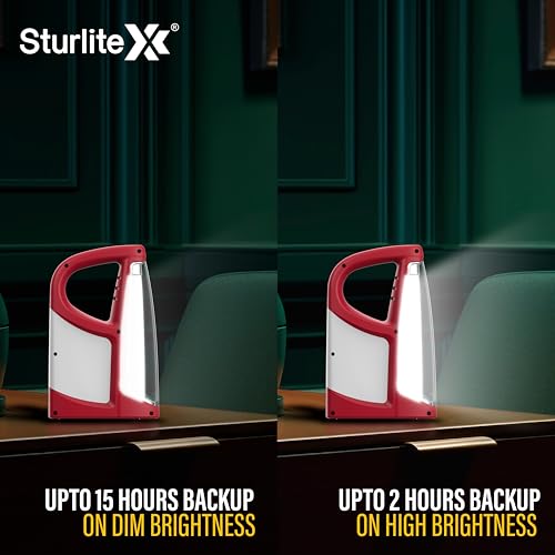 Sturlite Pton 12W LED Portable Lantern| 2200mAh Rechargeable Li-ion Battery| Upto 15Hrs Long Battery Back Up| 360° Light Spread & Knob for Brightenss Adjustment LED Lamp - (Pack of 1) - Image 4