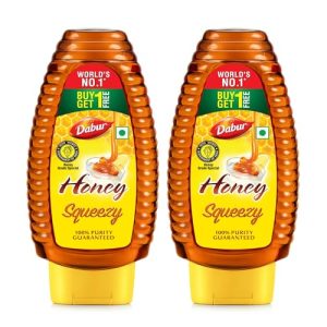 Dabur Honey - 450g (225g x 2, Buy 1 Get 1 Free) | 100% Pure | World's No.1 Honey Brand with No Sugar Adulteration | For Fitness & Health | Natural Immunity Booster | 100% Indigenous | Rich in Antioxidants & Minerals