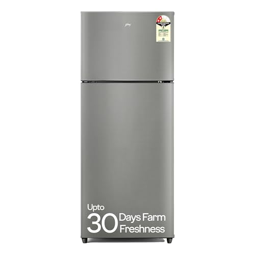Godrej 223 L 2 Star | 95%+ Food Surface Disinfection | Uniform 360° Cooling | Cool Balance Technology | Inverter Frost Free Double Door Refrigerator (RF EON 244B RI ST GL, Steel Glow)