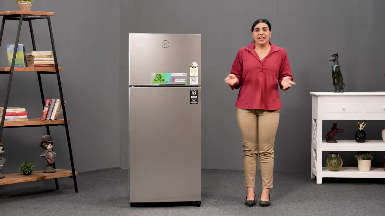 Godrej 223 L 2 Star | 95%+ Food Surface Disinfection | Uniform 360° Cooling | Cool Balance Technology | Inverter Frost Free Double Door Refrigerator (RF EON 244B RI ST GL, Steel Glow) - Image 2