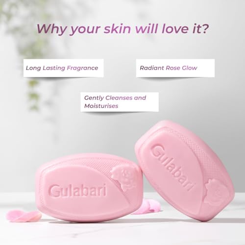 Dabur Gulabari Pure Rose Soap 150g (Pack of 4) | Moisturizing Bathing Soap for Radiant Glowing Skin & Body | Glycerine & Niacinamide | Long Lasting Fragrance | For Men & Women - Image 4