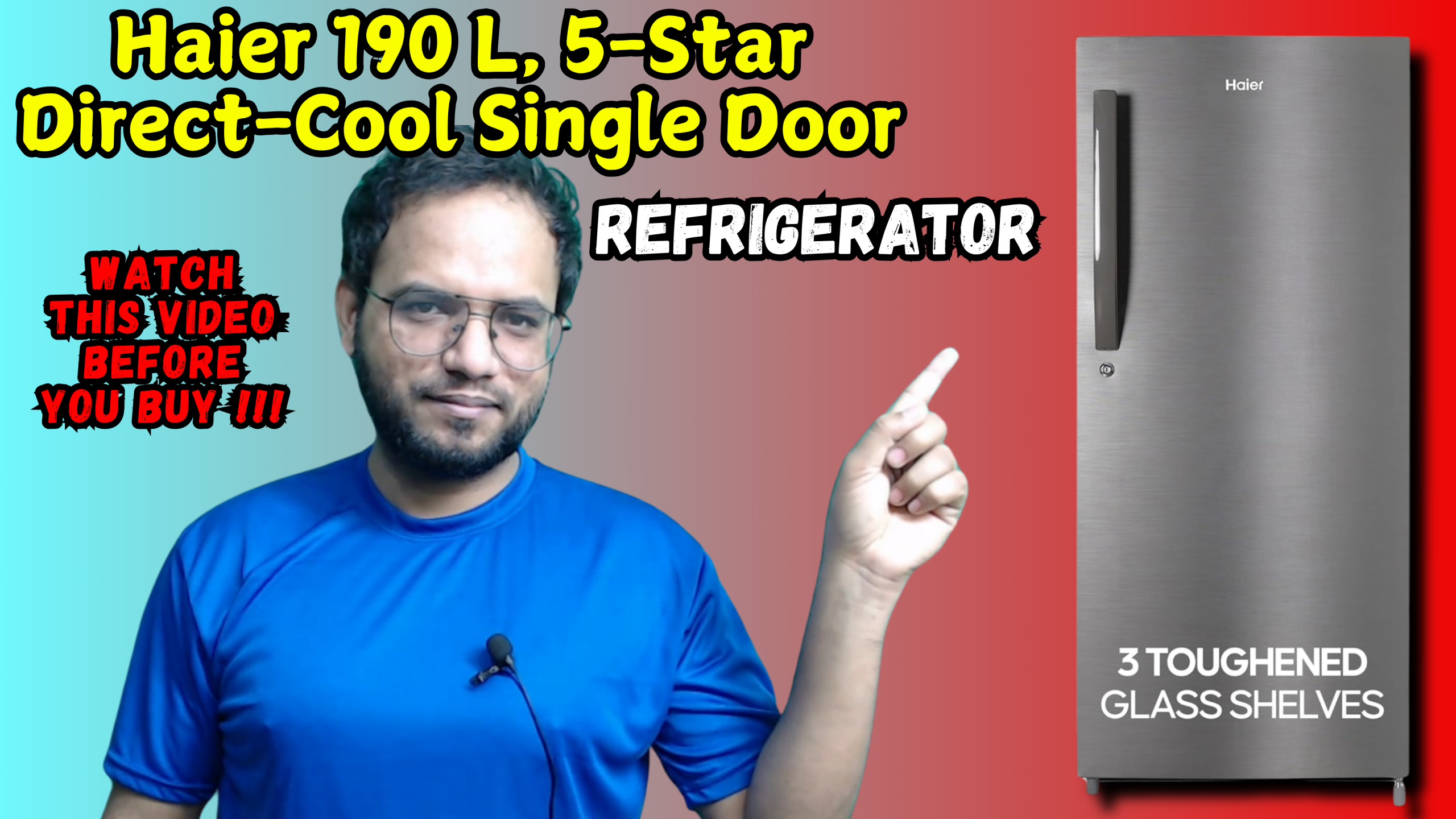 Haier 190L 5 Star Direct Cool Single Door Refrigerator | 3 Toughened Glass Shelves | Fast Ice Making in Just 60 minutes | Large Veg Box| Easy Clean Back (HED-205DS-P, Dazzle Steel) - Image 2