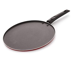 Nirlon Non Stick Dosa Tawa with Handle Non Stick Dosa Pan, Chapati Tawa, Roti Tawa for Kitchen | Gas Stove Compatible Base tawa (29 cm, Red)[3mm Classic_ST12]