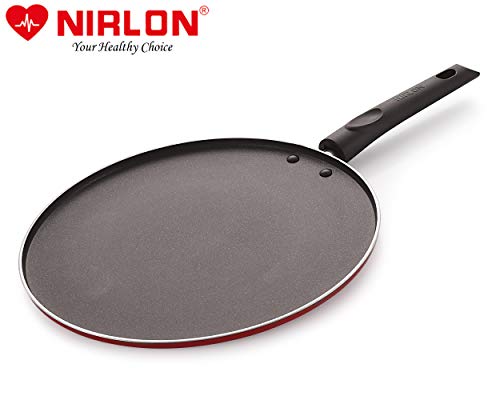 Nirlon Non Stick Dosa Tawa with Handle Non Stick Dosa Pan, Chapati Tawa, Roti Tawa for Kitchen | Gas Stove Compatible Base tawa (29 cm, Red)[3mm Classic_ST12] - Image 3