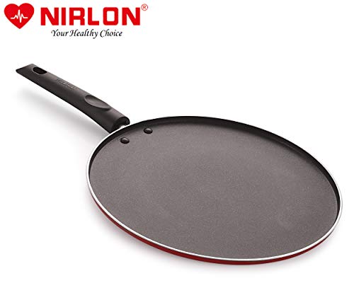 Nirlon Non Stick Dosa Tawa with Handle Non Stick Dosa Pan, Chapati Tawa, Roti Tawa for Kitchen | Gas Stove Compatible Base tawa (29 cm, Red)[3mm Classic_ST12] - Image 4