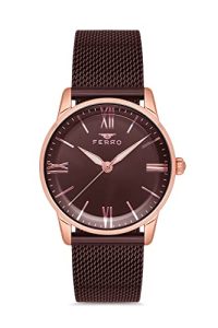 Ferro Lucca Analog Brown Round Dial Women's Watch