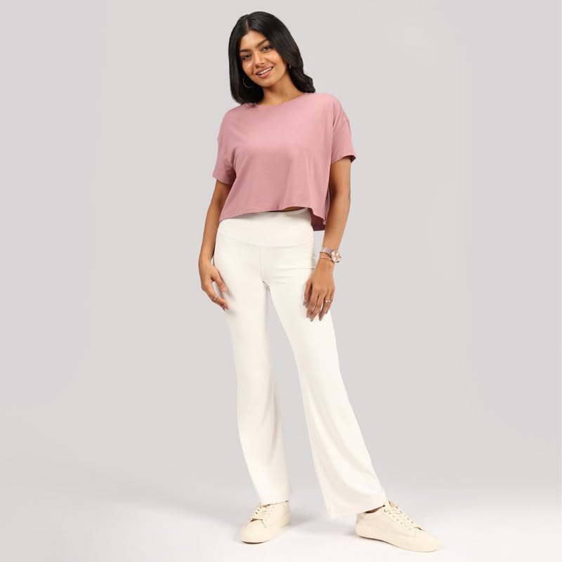 BlissClub Women's Cotton Solid Regular Fit Tshirt - Image 2