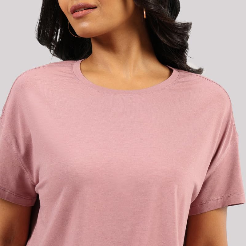 BlissClub Women's Cotton Solid Regular Fit Tshirt - Image 3
