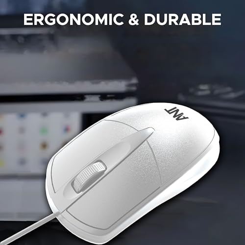 Ant Globe 10 Wired Optical Mouse with 1200 DPI, USB Connectivity, Lightweight Design, Durable 3 Buttons, Compatible with Windows/Mac/Linux White - Image 7