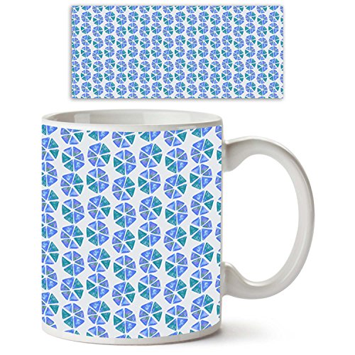 ArtzFolio Geometric Pattern Ceramic Coffee Tea Mug Inside White 325ml Round Mug; Set of 6 PCS - Image 6