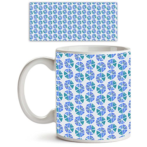 ArtzFolio Geometric Pattern Ceramic Coffee Tea Mug Inside White 325ml Round Mug; Set of 6 PCS - Image 7
