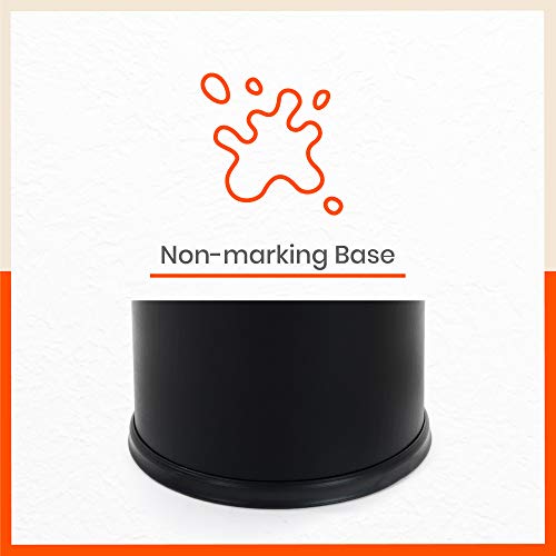 Bathla Stainless Steel Leather Waste Bins | Garbage Trash Can | Round Shape| Dustbin For Home, Bathroom, Kitchen, Office | 8 Litre - Black - Image 6